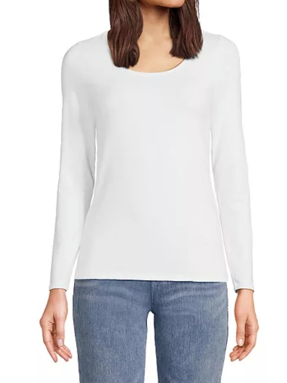 Land's End Women's 3/4 sleeve boat neck cotton top